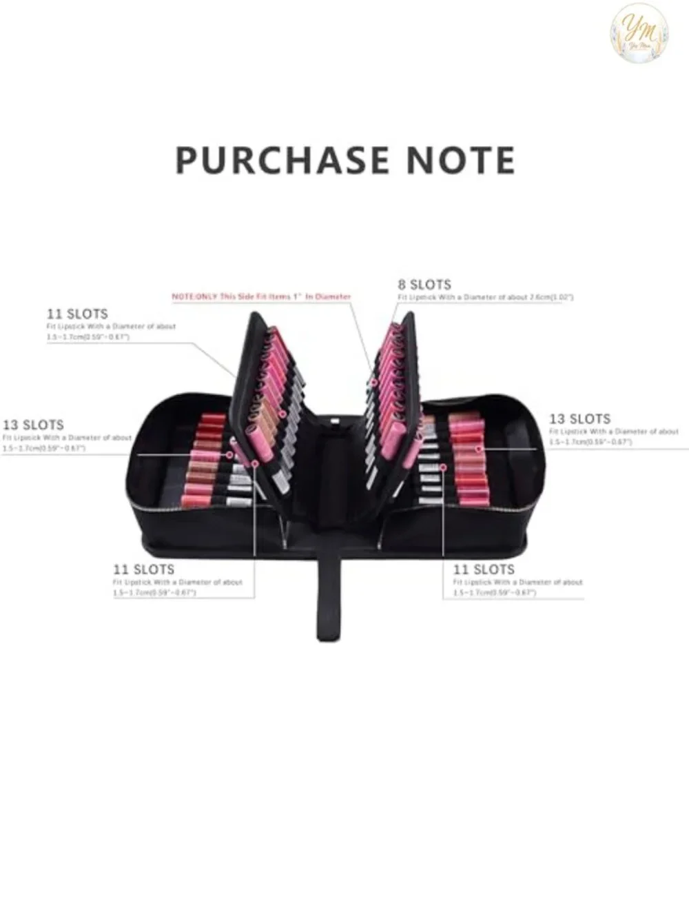 Large Capacity Lipstick Organizer Bag with Zipper - Portable Travel Makeup
